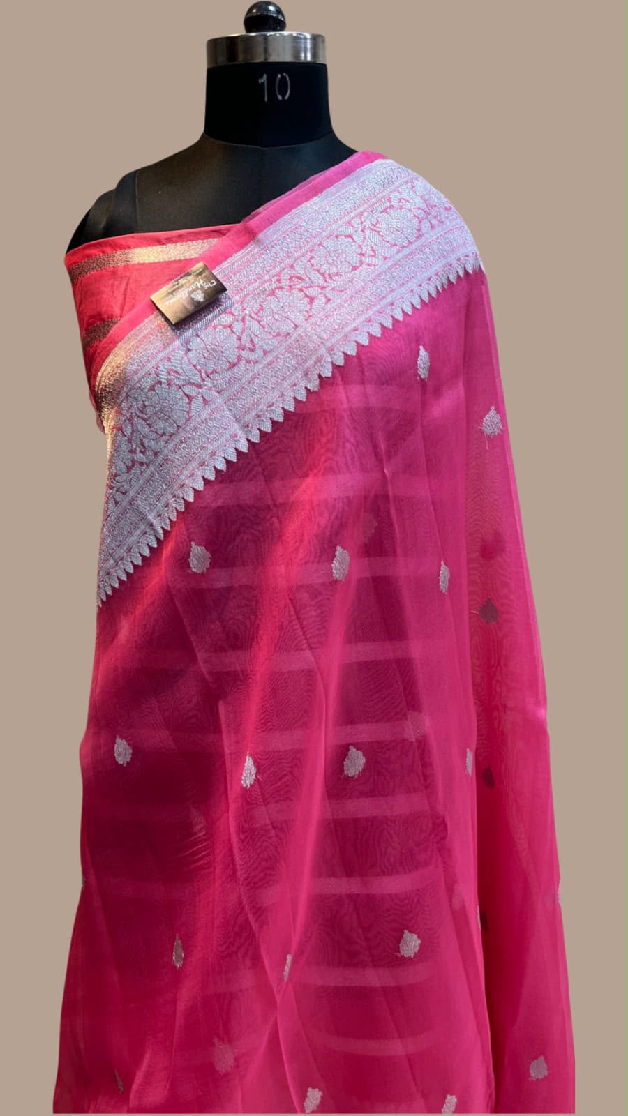 Handloom Banarasi Pure Khaddi Chiffon Saree – Bright Sunshine Yellow with Fine Silver Zari Floral Border