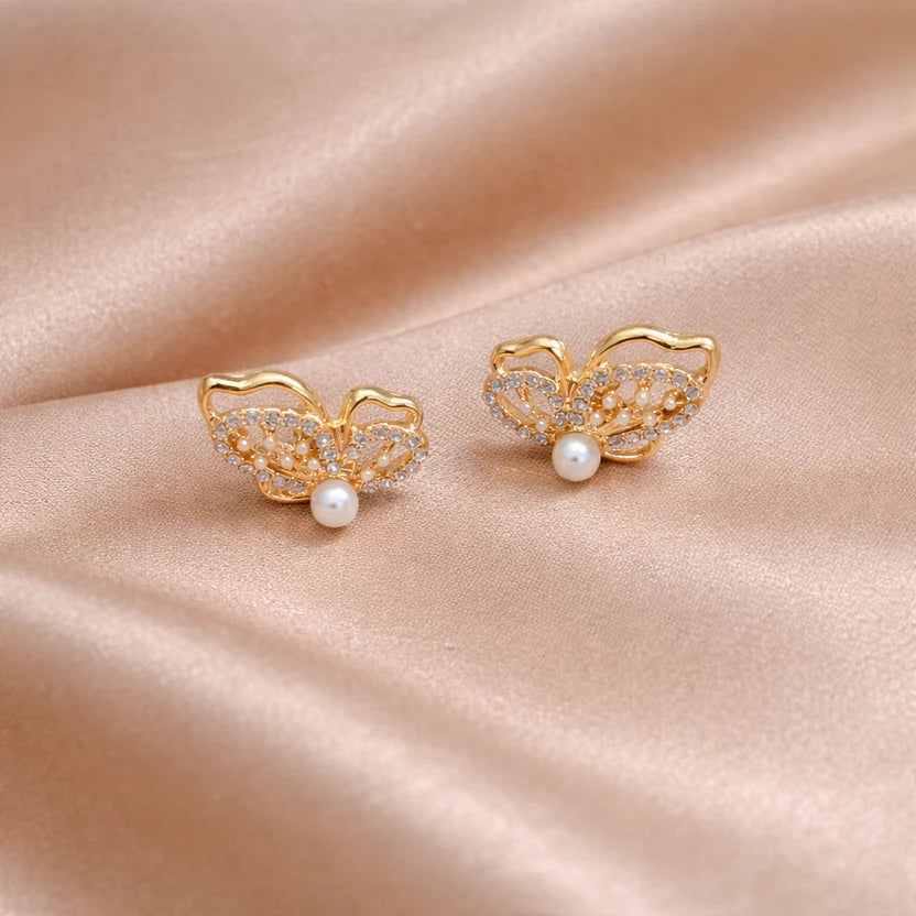 Korean Style Elegant Hollow Butterfly Stud Earrings