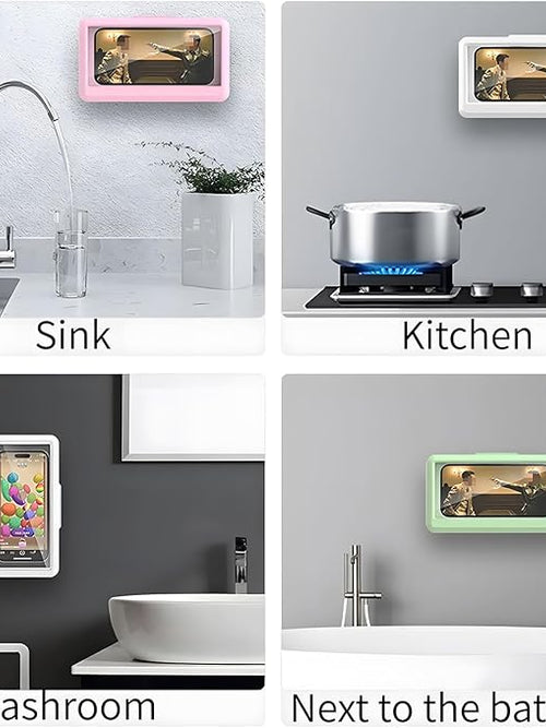 Shower Phone Holder | Waterproof Bathroom Mobile Phone Holder | Anti-Fog Case for Shower | Wall Mountable | 6.8 Inch Support Touch Screen Parent (Multicolor)