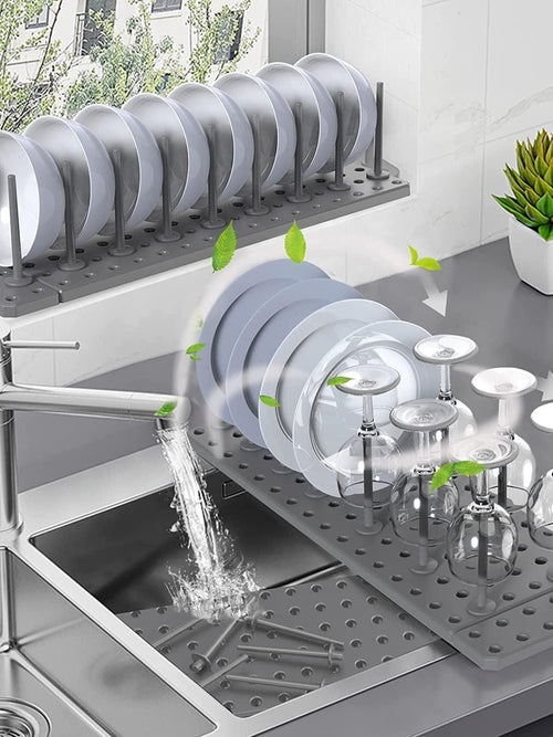 Drain Shelf Dish Drying Rack Kitchen Drawer Organizer