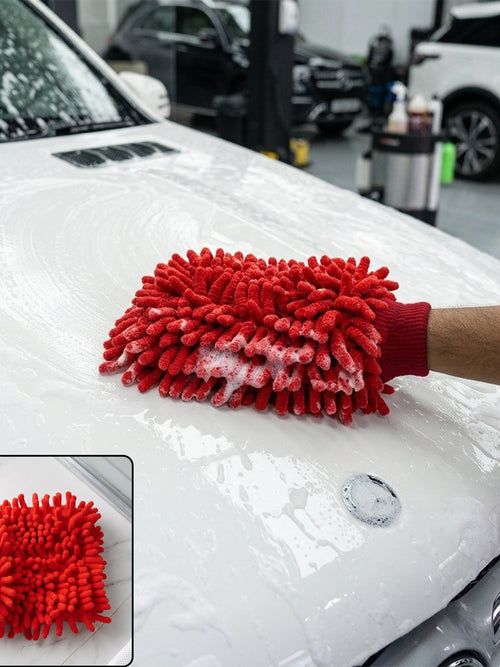 Microfiber Chenille Car Wash Glove For Scratch-free Cleaning And Detailing (1 Pc)