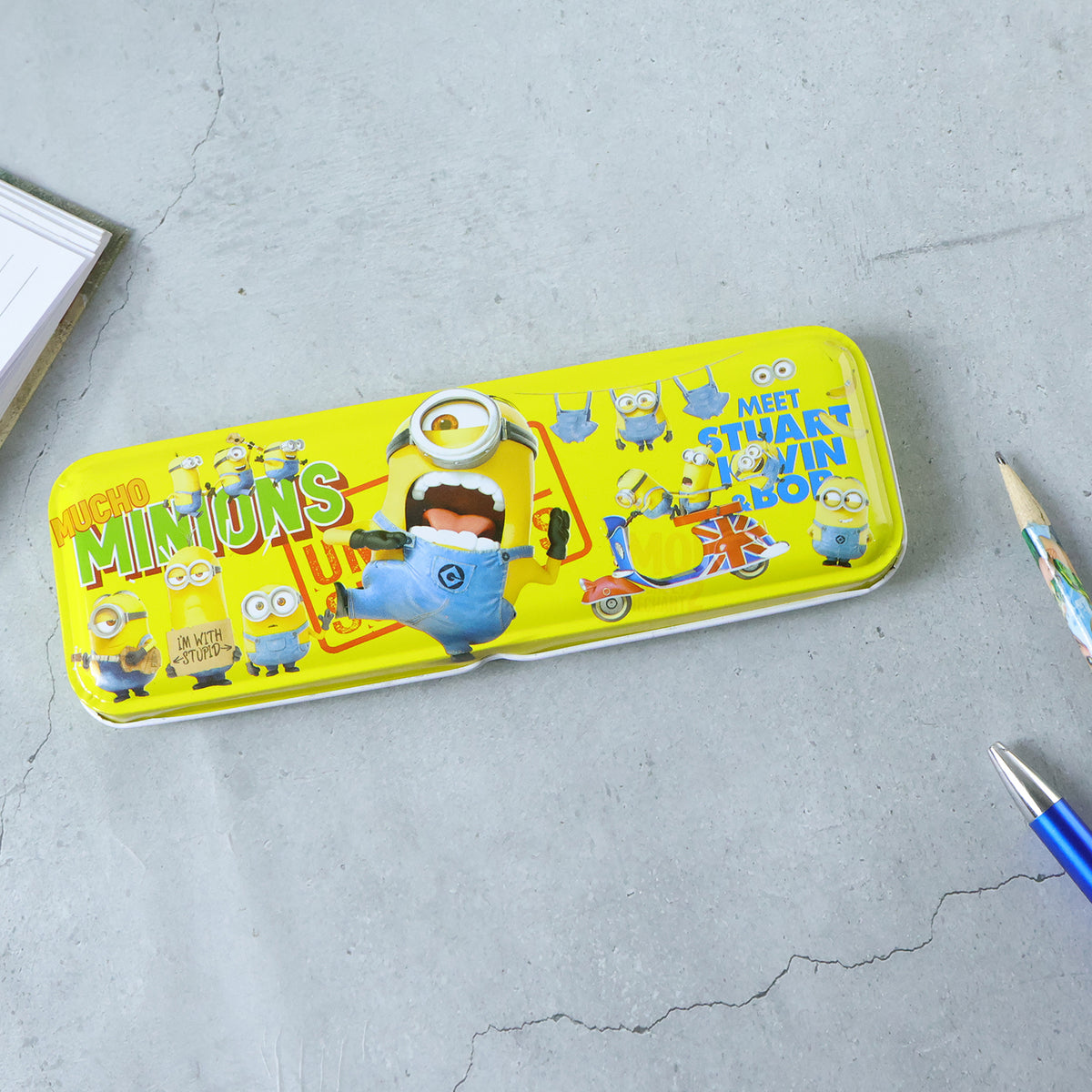 Cartoon -themed Metal Pencil Box With Cute Design (1 Pc Mix Design)