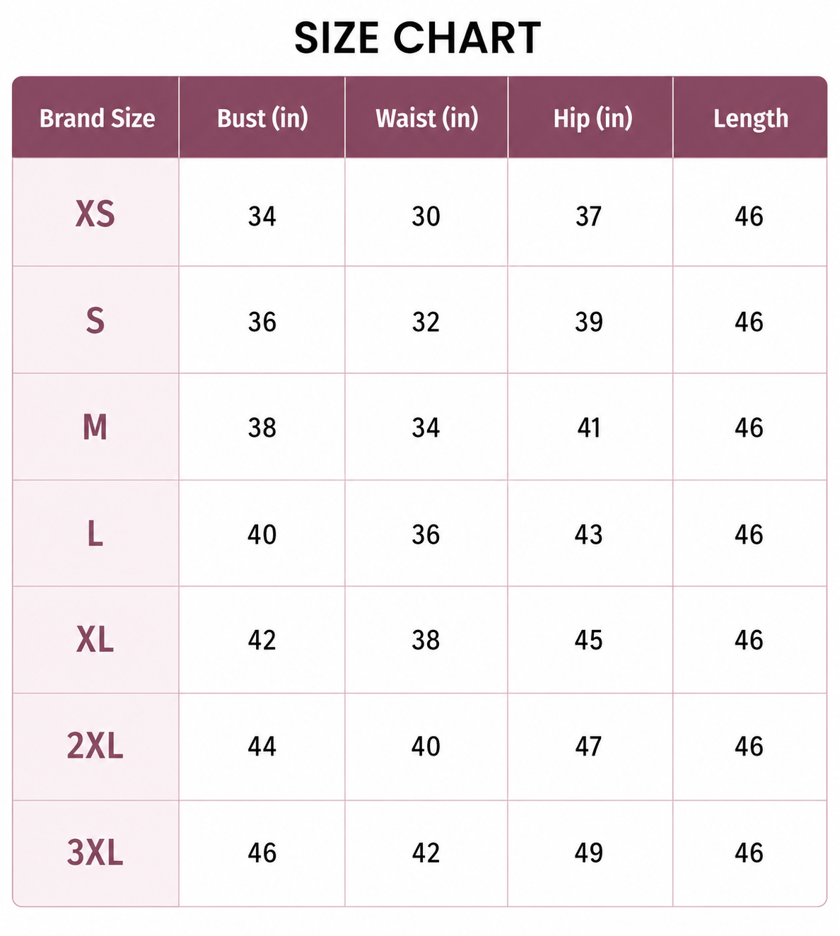 Size Chart