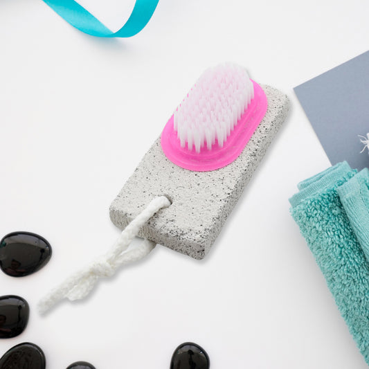 9352 Hand And Foot Brush With Pumice Stone To Remove Dead Skin  Callus Stone Foot Scrubber Pedicure Brush For Dead Skin