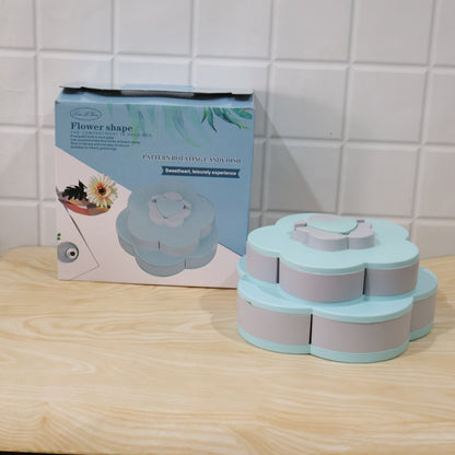 Rotating Candy Dish Flower Shape Multi Section Snack Box With Phone Holder (1 Set)