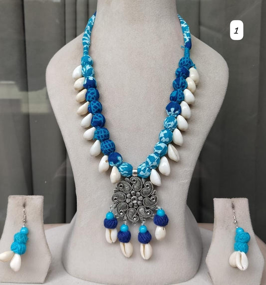 beautiful boho style long necklace set