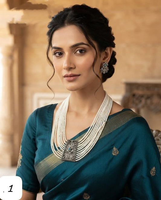 Dual Combo Tribal Collection Premium Quality Multi Layered Necklace Set with Matching Earrings 