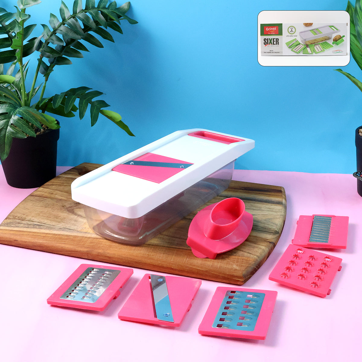 6-in-1 Vegetable Slicer Grater  Chopper - (Set)