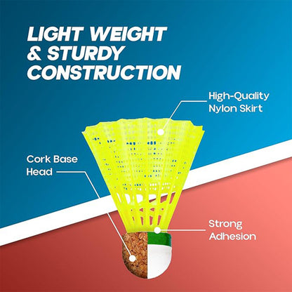 Durable Plastic Shuttlecock (6 Pcs Set)
