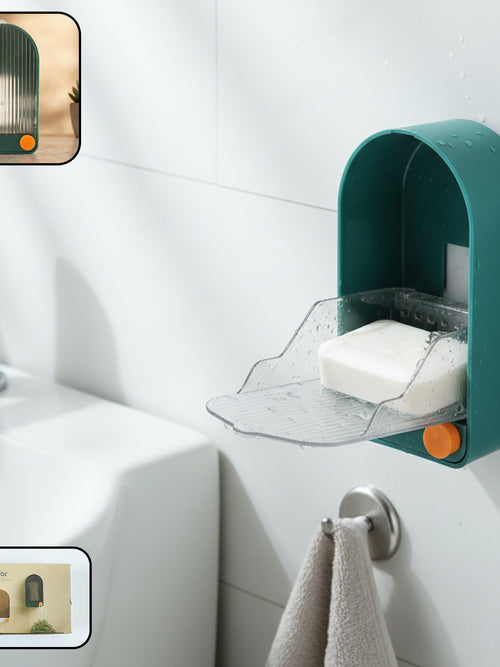Wall Mounted Soap Holder With Drain Tray (1 Pc)