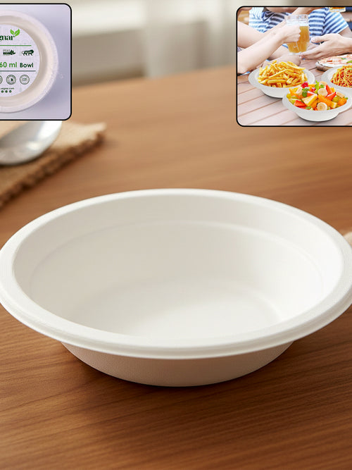 Vegnar Disposable Food Serving Bowl Set Of 10 Pieces 360 Ml Capacity