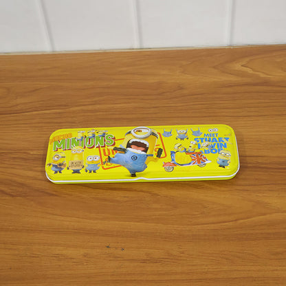 Cartoon -themed Metal Pencil Box With Cute Design (1 Pc Mix Design)