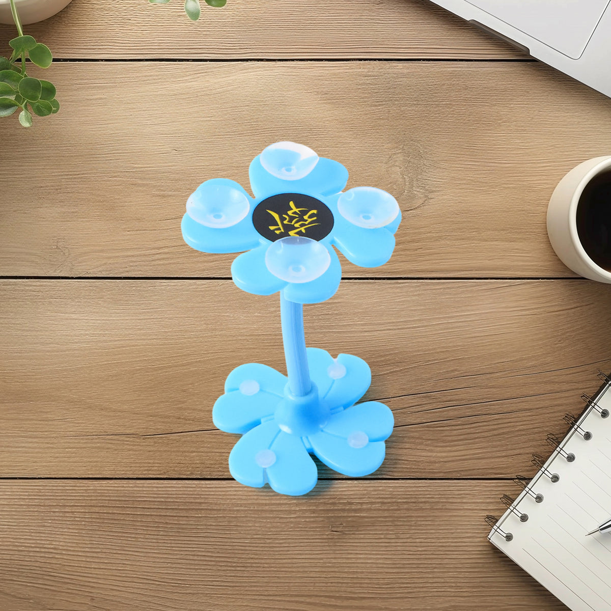 0637 -360 Rotatable Flower Shape Cellphone Holder Car  Mount Sucker Stand (Multicolored With Box))
