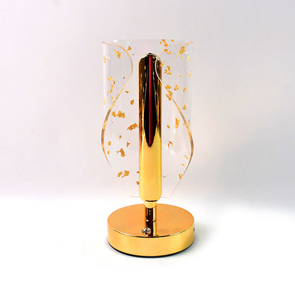 Luxury Golden Leaf Design Crystal Table Lamp (1 Pc)