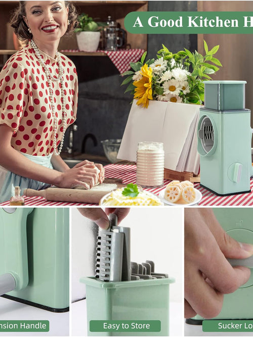 5775 Stainless Steel Vegetable Chopper Veg Chopper And Dicer With 6 Blades  Brush Kitchen Multifunctional Mandoline Vegetable Slicer For Veggies Onion Garlic Potatoes Fruits Cookie Oreo Vegetable Cutter Stable Suction Base For Home Kitchen